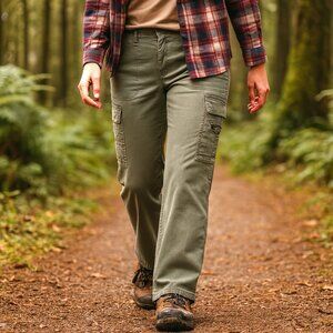 RELAX Women's Cargo Pants 2 Sage Green 100% Cotton NWOT